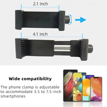 Adjustable Gooseneck Phone Holder - Suitable for Phone Holder for mic Stand，Baby Strollers, Treadmills, Shopping carts, Bicycles, Cars, Boats, and Golf carts