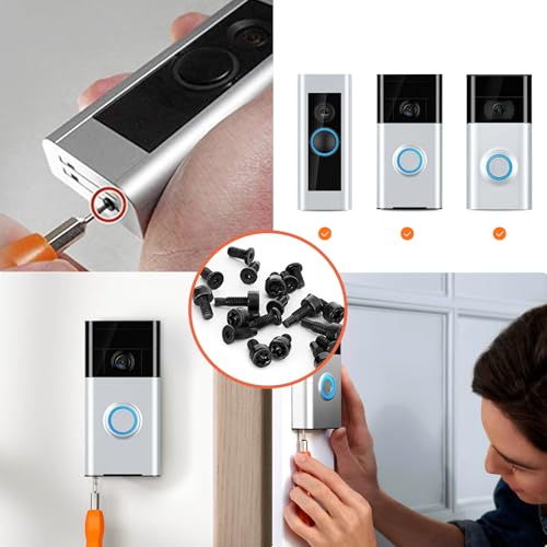 Video Doorbell Screws,Video Doorbell Replacement Screws- Fits All Video Doorbell Models (4Set /20pcs) (Black)