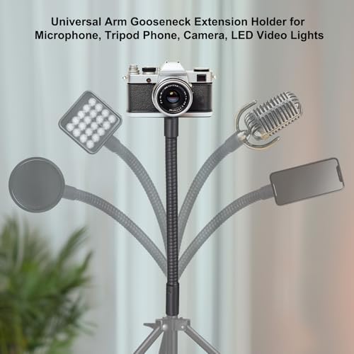 6-Inch Flexible Gooseneck Tubing, 1/4"-20 Female to Male Thread Universal Arm Gooseneck Extension Holder for Microphone, Tripod Phone, Camera, LED Video Lights 2 Pack - color: 2 Pack, size: 6 Inch