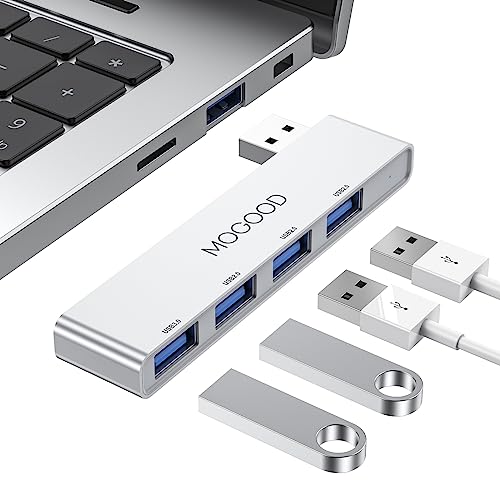 MOGOOD USB 3.0 Splitter Ultra-Slim Data Hub - Multi Port Expander for Laptop, PC, Mac, Printer, Flash Drive, Mobile HDD - color: Silver-Right, size: Right Side Version