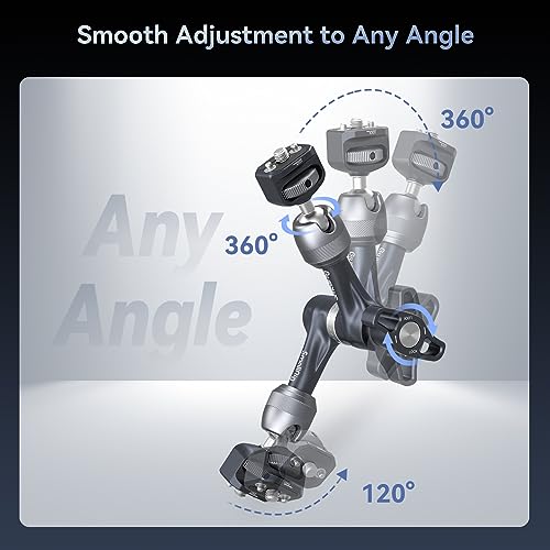 SMALLRIG 7" Rosette Magic Arm, Camera Monitor Mount, Articulating Arm with 1/4"-20 Screws and Anti-Twist Pins, Max Load Capacity 3.5kg Friction Arm, for Cameras, Monitors, LED Lights and Phones - size: 7" (Regular)