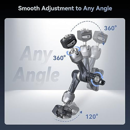 SMALLRIG 7" Rosette Magic Arm, Camera Monitor Mount, Articulating Arm with 1/4"-20 Screws and Anti-Twist Pins, Max Load Capacity 3.5kg Friction Arm, for Cameras, Monitors, LED Lights and Phones - size: 7" (Regular)