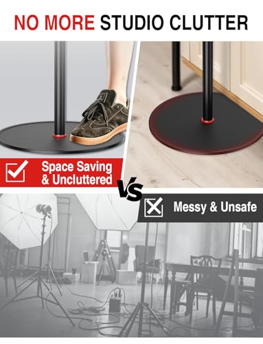 EMART Round Base Light Stand, 79" Heavy Duty Monopod for Camera, Lights, Webcam, Live Streaming, Vlogging, 22 LBS Payload, 4 Pack - size: 4 Pack