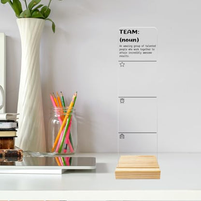 Monitor Memo Board Computer Monitor Memo Board Team Gifts Acrylic for Computer Monitors Laptop and Desktop No Screen Damage with Removable Design 12.6X 3.15 x 0.2 inches - style: Team