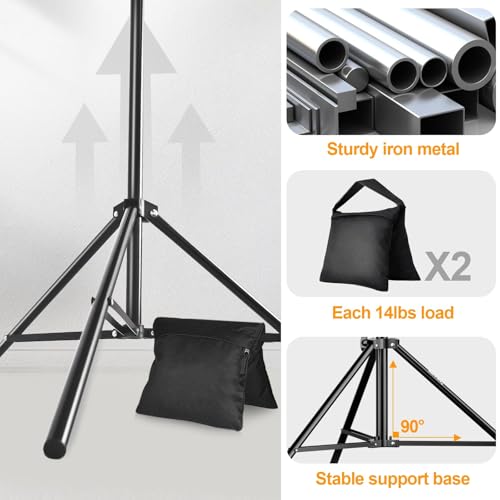 EMART Photo Backdrop Stand kit, 7.8 x 10 ft Back Drop Adjustable Frame for Photography, Photoshoot Banner Background Support Holder for Parties Dectoration - size: 7.8x10ft