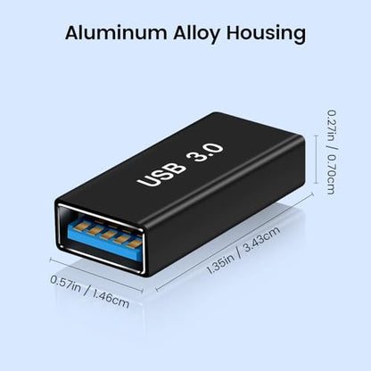 USB Female to Female Adapter (2 Pack), USB 3.0 to Type A Coupler for Connecting Two USBA Male Ends Converter Devices, Extender Connector, USB3.0 Expansion Adapters - style: 3.0Female-3.0Female