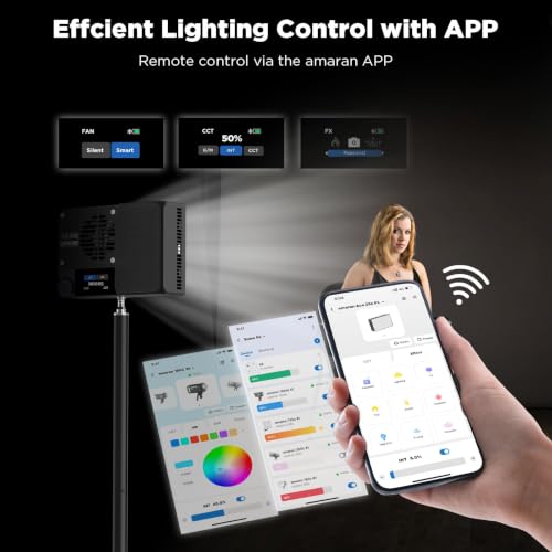 Amaran Ace 25c Pocket RGBWW LED Light, Boost Mode Up to 32W, Full-Color Mini Video Light (2,300-10,000K), 1,171 Lux@1m at 5,600K, 4500mAh Battery with PD Fast Charging for Mobile Creators (Charcoal) - color: Charcoal