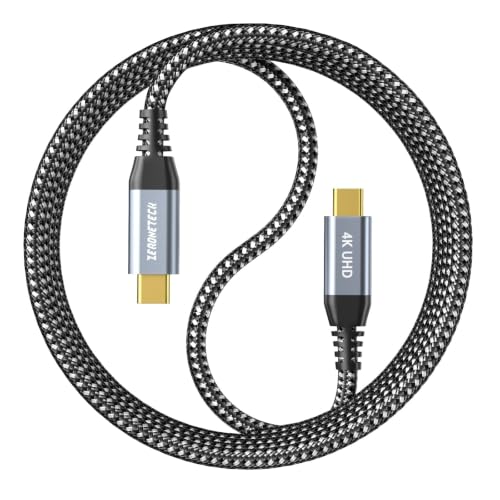 ZeroneTeck USB C Cable 3ft, USB C 3.2 Gen 2X2 Cable, 4K Monitor Video Output, 20Gbps High Speed Data Transfer, 100W Fast Charging for Carplay iPhone 16, MacBook, Dell, ARZOPA, KYY for Portable Monitor - color: Black, size: 3FT, style: Straight