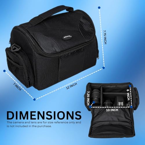 Ultimaxx Large SLR/DSLR Camera Deluxe Padded Gadget Bag/Carrying Case with Shoulder Strap for Sony,Nikon, Canon, Olympus, Pentax, Panasonic, Samsung & Many More Cameras & Camcorders - size: Large
