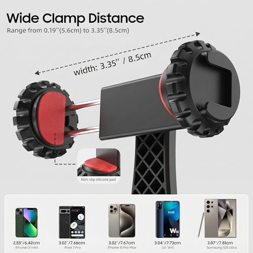 Zeadio Universal Phone Tripod Mount, Cell Phone Holder Clamp with Dual Rotatable Cold Shoe, 360° Rotation & 180° Tilt for Camera Hot Shoe, Vlogging, Video Recording - style: Cold-shoe Version