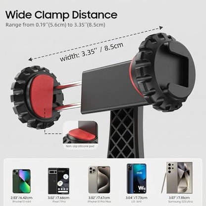 Zeadio Universal Phone Tripod Mount, Cell Phone Holder Clamp with Dual Rotatable Cold Shoe, 360° Rotation & 180° Tilt for Camera Hot Shoe, Vlogging, Video Recording - style: Cold-shoe Version