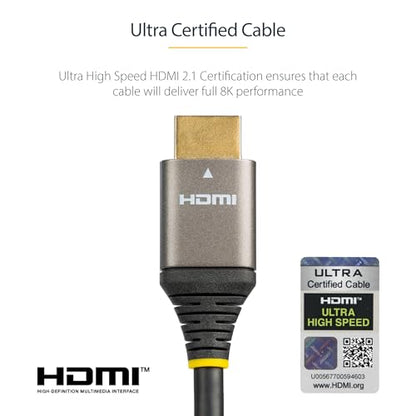 StarTech 13.1ft Ultra High Speed HDMI Cable, 8K 60Hz, HDR10+, 48Gbps - size: 12 ft