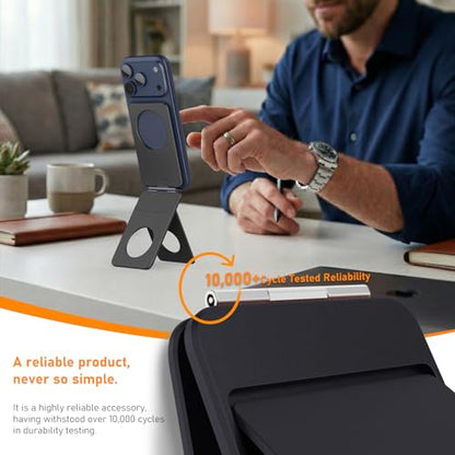 IST IDEA for Magsafe Tripod, Tripod for iPhone Lightweight Aluminum Alloy & Angle Adjustment & Strong Magnets iPhone Tripod Stand Compatible with 17/16/15/14/13/12 (Included Metal Ring) - color: Black