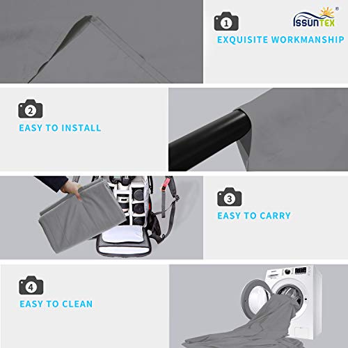 ISSUNTEX 10X24 ft Background Muslin Backdrop, Photo Studio, Collapsible High Density Screen for Video Photography and Television-Gray - color: Gray, size: 10X24 ft
