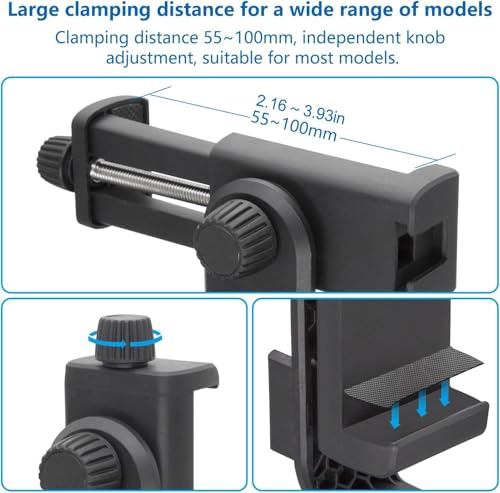 Suptig Phone Holder for Tripod, Action Camera Tripod Mount Adapter Compatible for iPhone, Gopro, DJI Action, Insta 360, Akaso, Mic, LED Light Photography Accessories