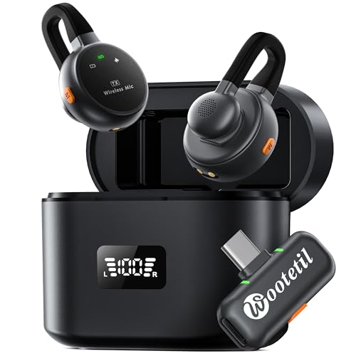 Wireless Lavalier Microphone for iPhone, iPad, Android - USB-C Plug Noise Cancelling Lapel Mini Mic with Charging Case, 30H Battery - Compact Clip-on Mic for YouTube, TikTok, Podcast, Video Recording