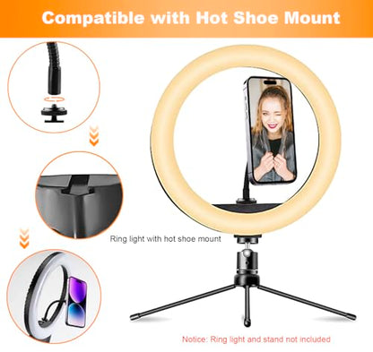 Ring Light Phone Holder Attachment, Strong Magnetic Phone Holder for Ring Light and Tripod Stand, Flexible Cell Phones Tripod Mount Adapter for MagSafe iPhone 16 15 14 13 12 Series and Android Phones - size: Magnetic