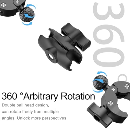 Double Super Clamp Mount Umbrella Clamp for Chair Clamp for Photography & Video Studio (5LB Load) - Compatible with Light Stands, Monitors, Umbrella, Reflectors, Tripods & More