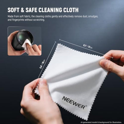 NEEWER 6 in 1 Camera Lens Cleaning Kit for Electronics, Phones, Tablets, 3X Double Head Lens Brush Pen + 2X 24mm Full Frame Sensor Swab + 1x Cleaning Cloth, HM-48