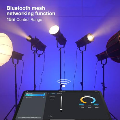 GVM 300W LED Video Light, 221950lux/1m, AIO SD300B Photography Lighting Kit with APP Control, 2700K-6800K Studio Light Continuous Lighting Kit for YouTube,Film,12 Scene Effects - size: 300W - Basic Kit