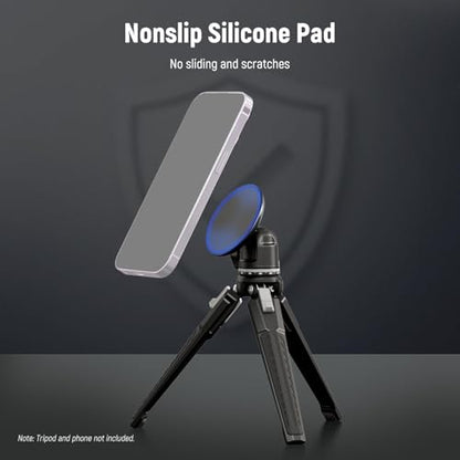 Neewer Magnetic Phone Tripod Mount Adapter with Adhesive Magnetic Ring 2 Pack Compatible with MagSafe iPhone 16 15 Pro Max Plus 14 13 12, 1/4" Thread for Video Recording Selfie Stick Ring Light, PA010 - style: PA010(2 Pack) w/Magnetic Ring