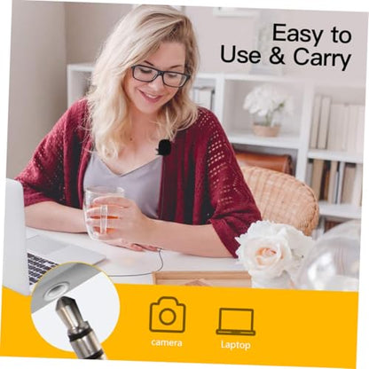 Clip-on Microphones for Pc 5 Pack PVC Phone Mics Easy to Use Lapel Microphone Boom for Streaming/Recording/Video Chat
