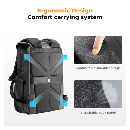 K&F CONCEPT Camera Backpack, Camera Bags for Photographers Large Capacity Camera Case with Raincover,15-15.6 Inch Laptop Compartment Compatible for Canon/Nikon/Sony/DJI Mavic Drone - color: Grey