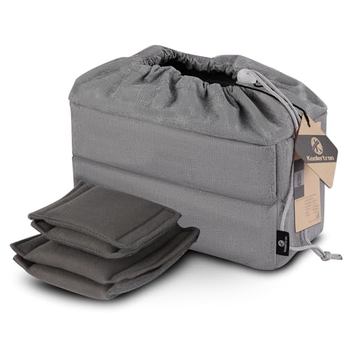 Koolertron Waterproof DSLR Camera Bag with Removable Insert, Adjustable Compartments, Fits in Camera Bags - Protective Case for DSLR/SLR Cameras & Accessories - color: Gray