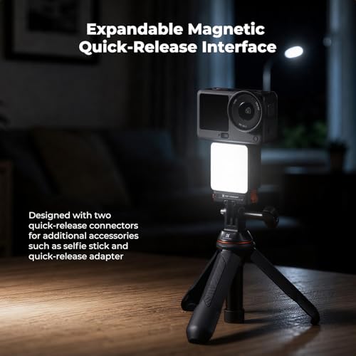 K&F CONCEPT Magnetic Mini LED Fill Light Compatible for DJI Osmo Action 6 | Magnet Backplate 1.5W USB C Rechargeable Quick Release Vlogging Lighting, Action Camera Selfie Video Recording for Osmo Nano - size: For Osmo Action 6/Osmo Nano