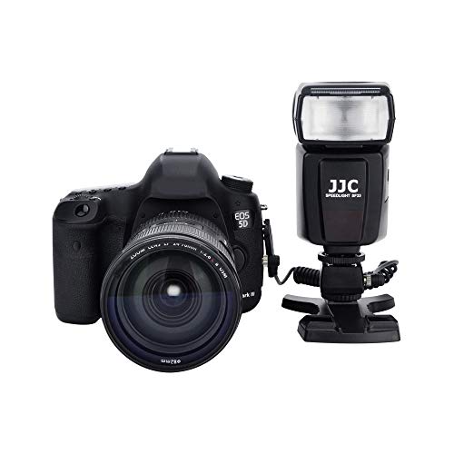 JJC Standard Hot Shoe Adapter with Extra PC sync Connection Port & 3.5mm Mini Phone Connection Port for Connecting Cameras to Additional Off-Camera Flash,Studio Light,Strobes or Other Accessories - size: Hot Shoe on the Bottom