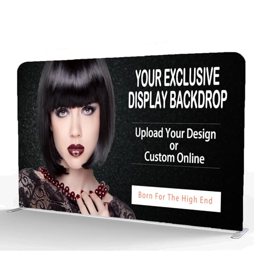 Custom Tension Fabric Display Backdrop | Trade Show Backdrop Display Booth Step and Repeat Stand Banner For Events,Weddings And Advertising - size: 7.5x20ft（Frame+ double-sided banner）