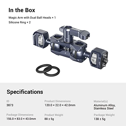 SMALLRIG Camera Magic Arm, Flexible Articulating Arm with 1/4” Screws, Field Monitor Mount with Dual Ballhead, Aluminum - style: Standard