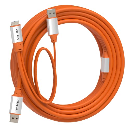 OkyLink Active USB 3.2 Gen 2 A to Micro-B Cable Male to Male 10Gbps, 32ft | 10m Active, for Long-Distance External Storage & Industrial Hard Drive Connection - color: Orange USB3.2, size: 32ft (10m)