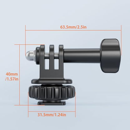 VRIG Hot Shoe Mount Adapter for GoPro Hero 13/12/11/10/9/8/7/6/5, DJI Osmo Action 6/5 Pro/ 4, AKASO Brave 8/7/6 Applicable for Tripod Selfie Stick Monopod and DSLR Camera - style: Cold Shoe to Gopro Adapter