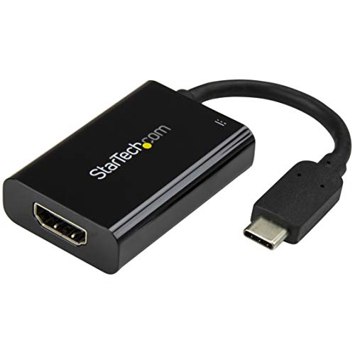 StarTech USB-C to HDMI 2.0 Active Adapter, 4K 60Hz, 60W PD, Black, 1080p - color: Black, style: 4K 60Hz w/ 60W PD Charge