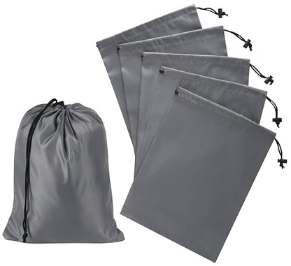 PALTERWEAR Drawstring Bag with Toggle - Nylon Cinch and Ditty Pouch Six-Pack (Gray, 9 x 12 Inch, Set of 6) - color: Gray, size: 9 x 12 Inch