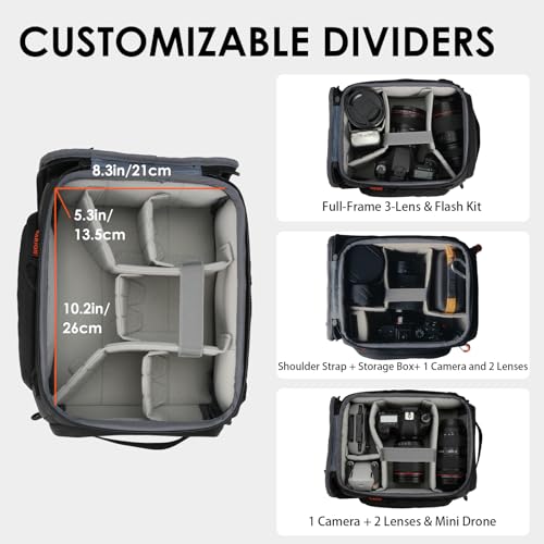 TARION Protective Camera Insert Bag Quick Access DSLR Inner Case Organizer | Fits 1 Camera 5 Lenses, Full Opening Back Design, Framed Top Lid, Padded Insert Cube, 8.9x6.5x11" ShellCore S - style: S (1 Camera 5 Lenses)