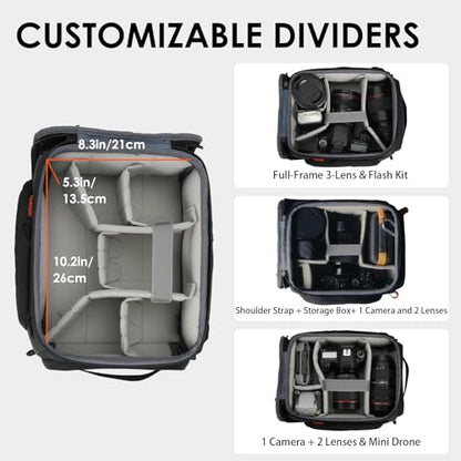TARION Protective Camera Insert Bag Quick Access DSLR Inner Case Organizer | Fits 1 Camera 5 Lenses, Full Opening Back Design, Framed Top Lid, Padded Insert Cube, 8.9x6.5x11" ShellCore S - style: S (1 Camera 5 Lenses)