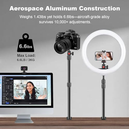 Camera Desk Mount Table Stand with 360° Ball Head, Table Light Stand with 1/4" Screw & C Clamp, Webcam Stand Mount for DSLR Camera Video Light Ring Light Live Streaming Vlog (811002) - style: 811002 - Table Stand