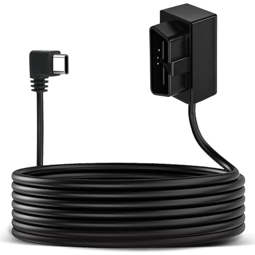 Dash Cam Hardwire Kit，OBD Power Cable for Dash Camera ，USB Type C Adapter Hardwire Charger Cable for Dashcam with Low Voltage Protection(11.6V Auto-cutoff ) 24h Parking Mode for Dashcam,GPS ,Radar