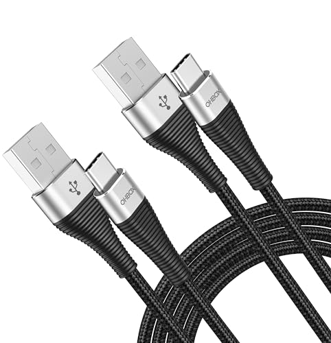 USB to USB C Cable 3FT 2Pack, USBA to USBC Cord Fast Charging Braided Type C Charger for iPhone 17 Pro Max, 16/15, iPad Pro/Air/Mini, Samsung S26 S25, Pixel, Moto, Android Phones & Tablets - Black - color: Black, size: 3 FT - 2 Pack, style: USB A to USB C