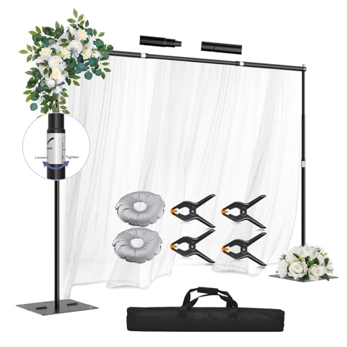 Heavy Duty Backdrop Stand, 10x10ft Adjustable Photo Background Support System Kit with Steel Base, Pipe and Drape Photography Back Drop Kit for Parties Video Studio Wedding - size: 10x10ft
