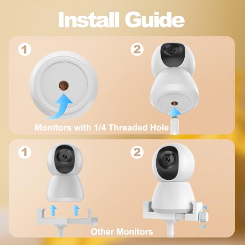 Baby Monitor Mount - Universal Adjustable Monitor Flex Stand for Hello Baby, Nanit Pro, Infant Optics, VTech & Most Baby Monitors - Detachable Arm Camera Clip Mount with Cute Stickers for Crib - size: Monitor Mount Only