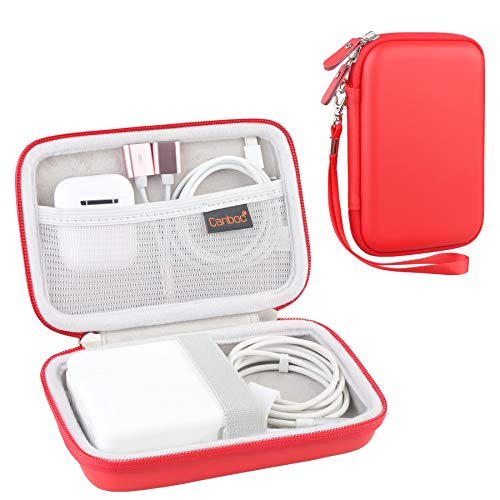 Canboc Carrying Case for MacBook Air Pro Charger MagSafe/MagSafe 2 Power Adapter, iPhone 16/16 Pro MagSafe Charger, USB C Hub, Type C Hub, USB Multiport Adapter, Hard Shockproof Bag, Red - color: A-Red