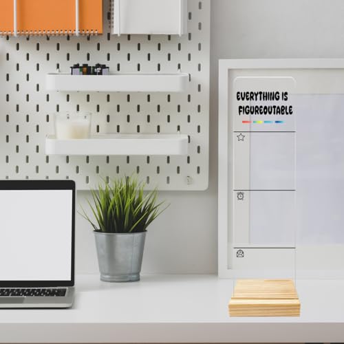 Monitor Memo Board Computer Monitor Memo Board Everything Is Figureoutable Sign Acrylic for Computer Monitors No Screen Damage With Removable Design 12.6x 3.15 x 0.2 inches - style: Figureoutable
