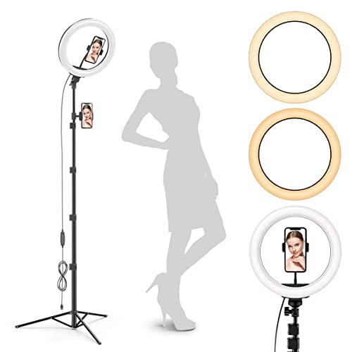 GearLight 12" LED Ring Light Stand and Phone Holder - Selfie Light Tripod w/Adjustable Height and Lighting Modes for TikTok, YouTube, Zoom, Video Recording, Computer, Makeup & Photography - size: 12" with Tripod
