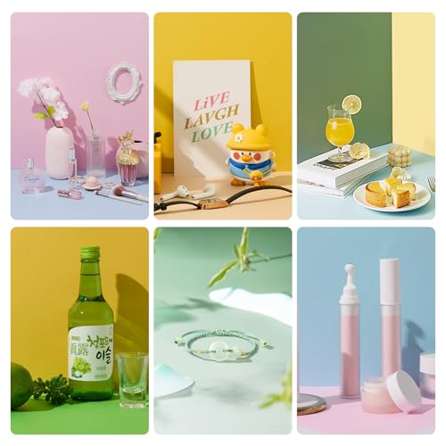 19x19 Inch Backdrop Board Kit, 2PCS Backgound Frame, 1PC Background Board, 6PCS Backdrop Paper, 6PCS Shadow Light Paper for Product, Food, Jewelery, Makeup Photography Shooting - size: 19x19inch