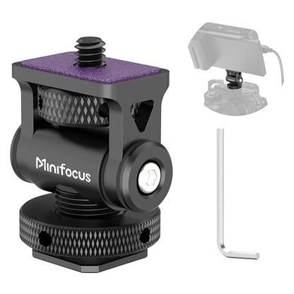 MINIFOCUS Camera Monitor Mount Swivel 360° and Tilt 180° Holder for 5" and 7" Field Monitor with Cold Shoe Mount and 3/8" & 1/4" Screw Hole - color: S1111