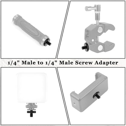 6 Pack 1/4" to 1/4" Threaded Tripod Screw Adapter, Double Sided Standard Mounting Thread Converter Monopod Shoulder Rig Tripod Screw Adapter Female Adapters Set for Camera Cage Mount Light Stand