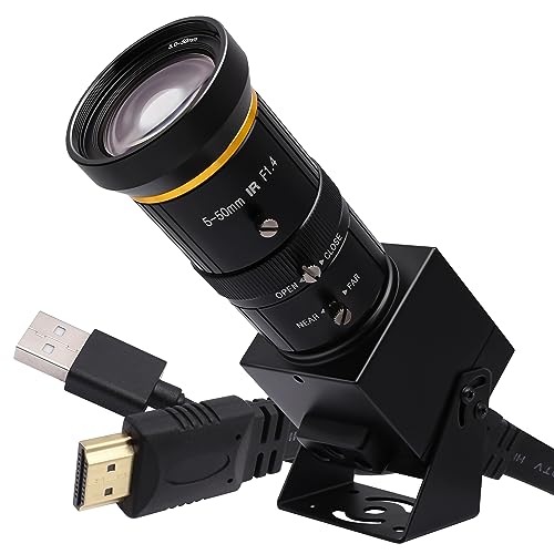 SVPRO 4K Streaming Webcam with 5-50mm Zoom Lens, USB & HDMI Dual Ouput,10X Optical Zoom Manual Focus Camera H.264 Computer Vision Industrial Security Camera for PC/Monitor/TV/Projector